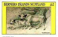 Bernera 1982 Domesticated Animals (Urus) imperf deluxe sheet (£2 value) unmounted mint