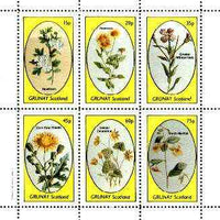 Grunay 1982 Flowers #15 (Hawthorn, Fleabane, Willow Herb, Thistle etc) perf set of 6 values unmounted mint