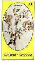 Grunay 1982 Flowers #15 (Rest Harrow) imperf souvenir sheet (£1 value) unmounted mint