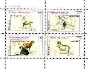 Eynhallow 1982 Sheep & Goats (Ibex, Cashmere Goats, etc) perf sheet containing set of 4 values unmounted mint