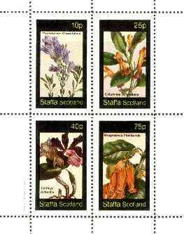 Staffa 1982 Flowers #40 (Pentstemon, Columnea, Cattleya & Brugmansia) perf set of 4 values unmounted mint