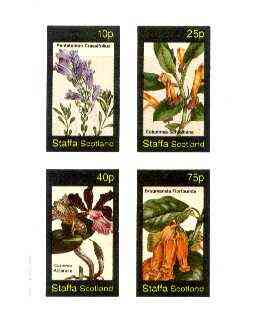 Staffa 1982 Flowers #40 (Pentstemon, Columnea, Cattleya & Brugmansia) imperf set of 4 values unmounted mint