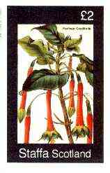 Staffa 1982 Flowers #44 (Fuchsia) imperf deluxe sheet (£2 value) unmounted mint