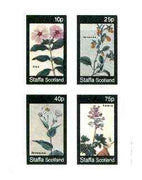 Staffa 1982 Flowers #46 (Vinca, Hermannia, Rananculus & Fumaria) imperf set of 4 values unmounted mint