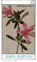 Staffa 1982 Flowers #47 (Rhododendron) imperf souvenir sheet (£1 value) unmounted mint
