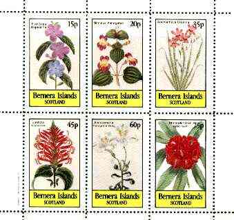 Bernera 1982 Flowers #21 (Mimulus, Justicia, Rhododendron, etc) perf,set of 6 values unmounted mint