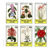Bernera 1982 Flowers #21 (Mimulus, Justicia, Rhododendron, etc) imperf,set of 6 values unmounted mint