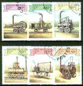 Benin 1999 Early Railway Locos complete perf set of 6 values fine cto used*