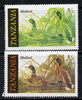 Tanzania 1986 John Audubon Birds 5s (Mallard) with red omitted, plus normal both unmounted mint (as SG 464)