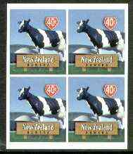 New Zealand 1998 Town Icons 40c Big Cow self-adhesive block of 4 unmounted mint, SG 2205