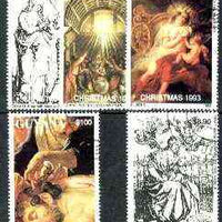 Guyana 1993 Christmas Paintings complete set of 5 fine cto used (note different designs & values to those in Gibbons)*