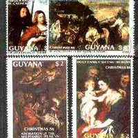Guyana 1988 Christmas Paintings complete set of 4 fine cto used*