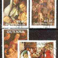 Guyana 1989 Christmas Paintings complete set of 4 fine cto used. Sc #2236-39*