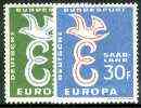 Saar 1958 Europa set of 2 unmounted mint, SG 436-37