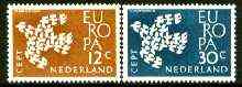 Netherlands 1961 Europa set of 2 unmounted mint, SG 912-13*