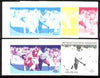 St Vincent - Bequia 1986 World Cup Football $1.50 (USSR v England) set of 5 imperf progressive colour proofs comprising the 4 basic colours plus blue & magenta composite unmounted mint