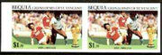 St Vincent - Bequia 1986 World Cup Football $1.50 (USSR v England) unmounted mint imperf pair