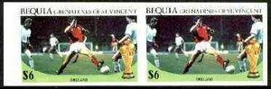 St Vincent - Bequia 1986 World Cup Football $6 (England Team) unmounted mint imperf pair
