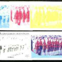 St Vincent - Bequia 1986 World Cup Football 60c (Denmark Team) set of 5 imperf progressive colour proofs comprising the 4 basic colours plus blue & magenta composite unmounted mint