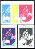St Vincent - Bequia 1986 World Cup Football $1.50 (Italy) set of 5 imperf progressive colour proofs comprising the 4 basic colours plus blue & magenta composite unmounted mint