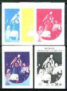 St Vincent - Bequia 1986 World Cup Football $1.50 (Italy) set of 5 imperf progressive colour proofs comprising the 4 basic colours plus blue & magenta composite unmounted mint