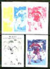 St Vincent - Bequia 1986 World Cup Football 45c (Belgium) set of 5 imperf progressive colour proofs comprising the 4 basic colours plus blue & magenta composite unmounted mint