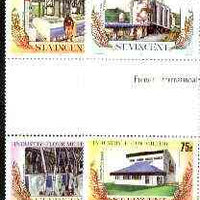 St Vincent 1985 Flour Milling set of 4 in se-tenant gutter pairs (folded through gutter) from uncut archive sheets, unmounted mint as SG 928-31