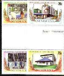 St Vincent 1985 Flour Milling set of 4 in se-tenant gutter pairs (folded through gutter) from uncut archive sheets, unmounted mint as SG 928-31