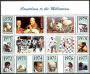 Angola 1999 Countdown to the Millennium #08 (1970-1979) perf sheetlet containing 4 values (Pope John Paul II, Apollo 13, Jackson 5, Chess & Tony Jacklin) unmounted mint