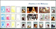 Angola 1999 Countdown to the Millennium #08 (1970-1979) sheetlet containing 4 values (John Paul II, Apollo 13, Jackson 5, Chess & Tony Jacklin) the set of 5 imperf progressive proofs comprising various 2,3 & 4-colour combinations ……Details Below