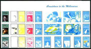 Angola 1999 Countdown to the Millennium #09 (1980-1989) sheetlet containing 4 values (Charles & Di, SNCF Train, Bill Gates, Shuttle, Lennon & Marley) the set of 5 imperf progressive proofs comprising various 2,3 & 4-colour combina……Details Below