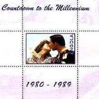 Angola 1999 Countdown to the Millennium #09 (1980-1989) perf souvenir sheet (Charles & Di and SNCF Train) unmounted mint