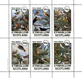 Eynhallow 1982 Mixed Birds (Finches, Thrushes, Larks & Warblers) perf set of 6 values unmounted mint