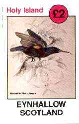 Eynhallow 1982 Sunbirds (Nectarinia mahrattensis) imperf deluxe sheet (£2 value) unmounted mint