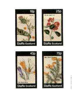 Staffa 1982 Flowers #49 (Japonica, Thistle, Snow Drop & Morn Bouquet) imperf set of 4 values unmounted mint