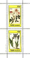 Staffa 1982 Flowers #51 (Rosa & Iris) perf set of 2 values (40p & 60p) unmounted mint