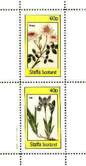 Staffa 1982 Flowers #51 (Rosa & Iris) perf set of 2 values (40p & 60p) unmounted mint