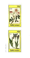 Staffa 1982 Flowers #51 (Rosa & Iris) imperf set of 2 values (40p & 60p) unmounted mint