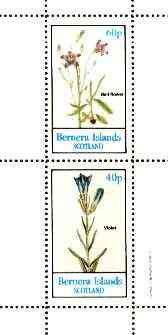 Bernera 1982 Flowers #23 (Violet & Bell Flower) perf,set of 2 values (40p & 60p) unmounted mint