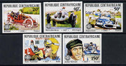 Central African Republic 1981 French Grand Prix (Cars & Drivers) imperf set of 5 unmounted mint