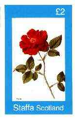 Staffa 1982 Flowers #52 (Rosa) imperf deluxe sheet (£2 value) unmounted mint