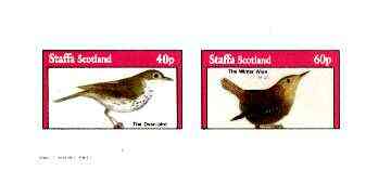 Staffa 1982 Birds #66 (Oven bird & Winter Wren) imperf set of 2 values unmounted mint