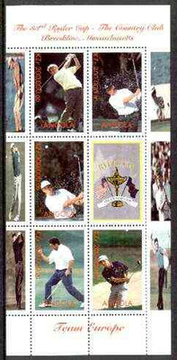 Angola 1999 Golf Ryder Cup (Europe Team) perf sheetlet containing 6 values unmounted mint