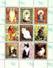 Kyrgyzstan 1999 Domestic Cats perf sheetlet containing complete set of 9 values unmounted mint