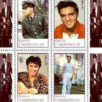 Turkmenistan 1999 22nd Death Anniversary of Elvis perf sheetlet containing set of 4 values unmounted mint