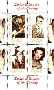 Somaliland 1999 Sights & Sounds of the Century (Film Stars) perf sheetlet containing set of 4 values