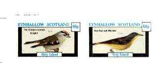 Eynhallow 1982 Birds #30 (Kinglet & Warbler) imperf set of 2 values unmounted mint