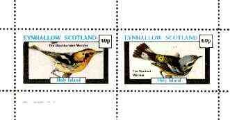Eynhallow 1982 Birds #32 (Blackburnian & Spotted Warblers) perf set of 2 values unmounted mint