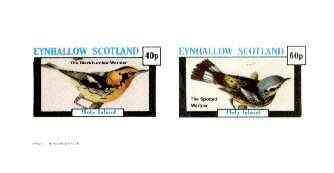 Eynhallow 1982 Birds #32 (Blackburnian & Spotted Warblers) imperf set of 2 values unmounted mint