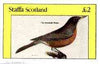 Staffa 1982 Birds #72 (American Robin) imperf deluxe sheet (£2 value) unmounted mint